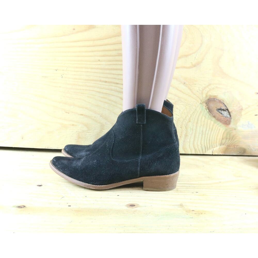Madewell Boots Womens 9.5 Black Suede Barnwood Side Zip Short Shoes